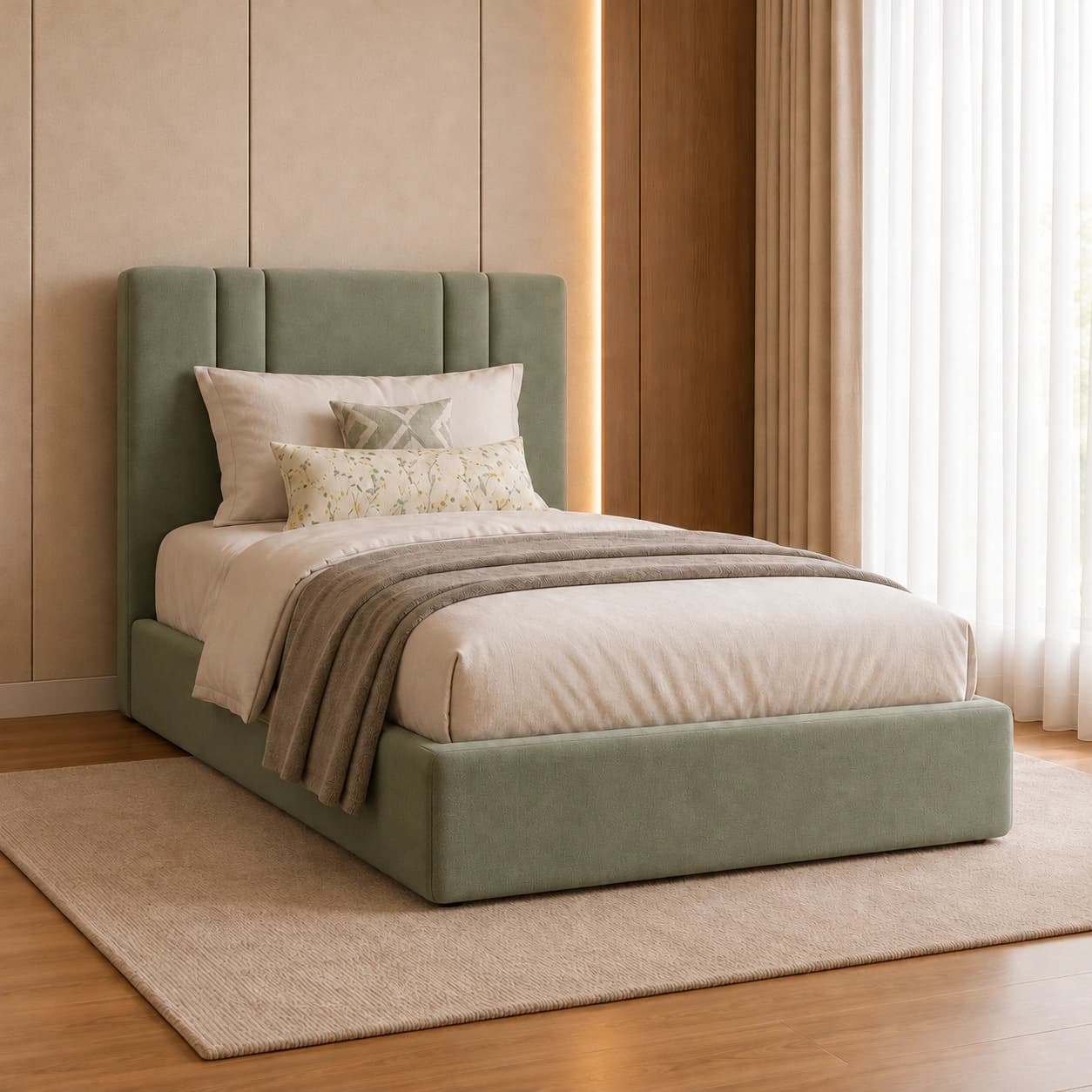 Cubid Bed — left view | Khashab Furniture